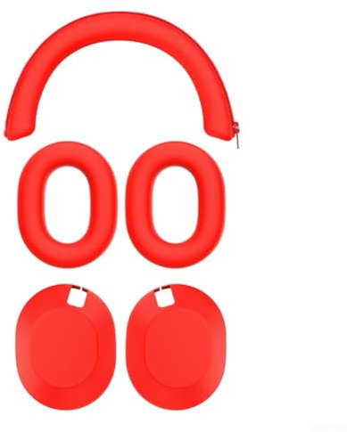 Custodia in silicone anti-sudore per Sony, anti-umidità, antigraffio, per cuffie Sony WH-1000XM6 (rosso)