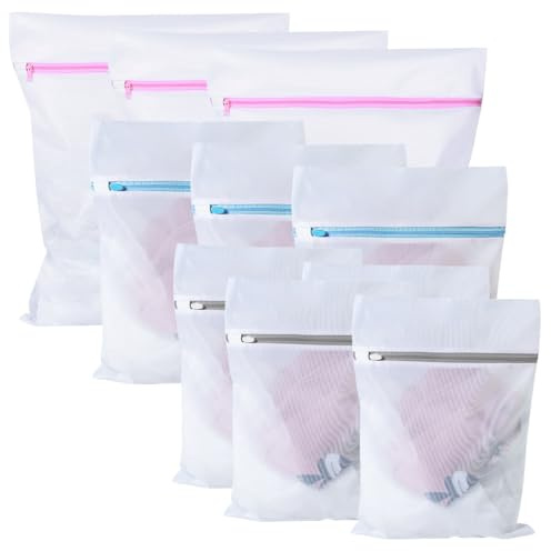 Dhisperares 10 Stück 30 40 50 cm Wäschenetz, Wäschebeutel Reise | Kleidersack Set, Wäschesäcke mit Reißverschluss, Laundry Bags Mesh Wash für Pullover, Hemden, Unterwäsche, Strümpfe