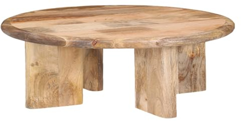 Skandinavischer Couchtisch Absa edel aus Mangoholz Tisch massiv 80 cm