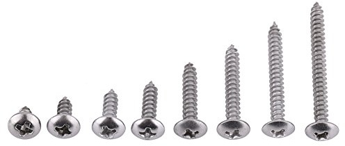 CHICIRIS M3-Schrauben, 200 Stück, Selbstschneidende Schrauben aus Edelstahl SS304 mit Flachkopf für die Reparatur von Holzmöbeln Im Heim- und Bürogerät (Selbstschneidende Flachrundschrauben)