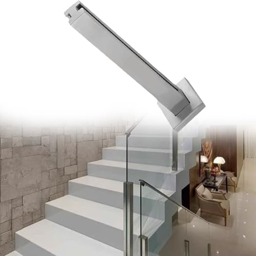 parapetto in vetro Ringhiera In Vetro Per Scale, Ringhiera In Vetro Nero Oro Argento Per Balcone/cortile, Corrimano Per Scale Da Interno Per Inserto In Vetro(A - MID,Height 90cm)