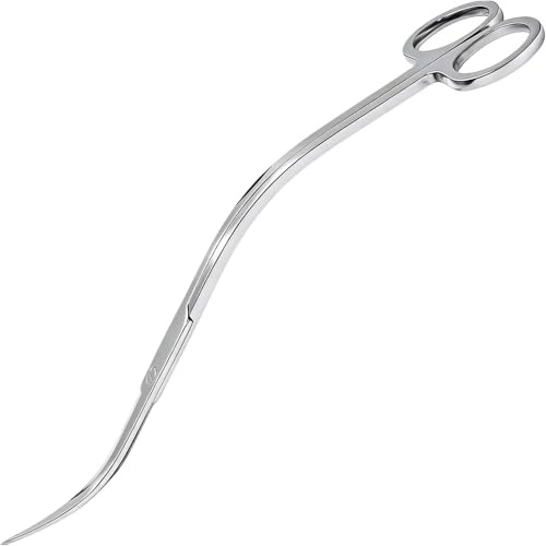 30cm Aquarium Wave Scissors Extra Long, Curved Stainless Steel Plant Trimming Tools for Fish Tank, Professional Aquatic Plant Scissors for Aquarium & Terrarium, Ambidextrous Design(Silver)