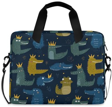 Laptop Sleeve Case 15-16 Inch Classy Case for Laptop Dark Blue Alligators Crown Notebook Computer Pocket for Work Journey