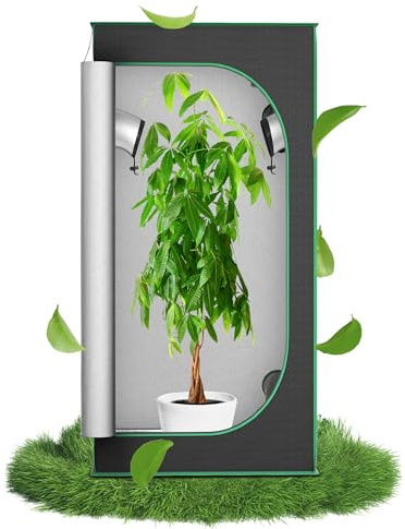 TATIVALO Growzelt 80x80x160cm, Indoor Grow Tent mit Beobachtungsfenster, Pflanzenzelt Gewächshaus Zuchtzelt, für Indoor Pflanzenanbau, Stabiler Rahmen