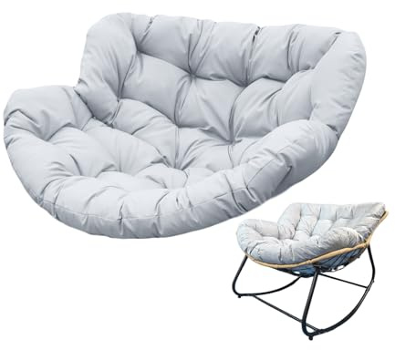 rutschfeste Egg Freestyle Schaukelstuhlkissen, Baumwollfüllung, bequem gepolstert, Beige(Light Gray,125X115)