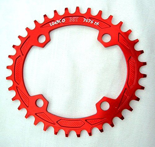 Plato de aluminio NARROW WIDE BCD, 104 mm, 32 T, 34 T, 36 T, 38 T, rojo