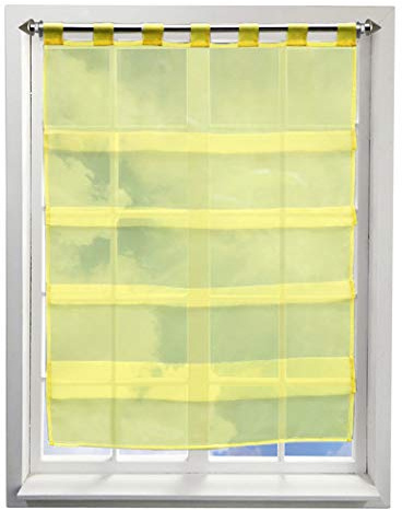 BAILEY JO Gardine mit Falten Schlaufen Gardinen Voile Lichtdurchlässig Vorhang (BxH 80x110cm, gelb)
