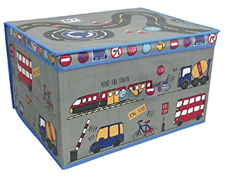 Travel Foldable Pop Up Room Tidy Storage Chest Toy Box for Girls and Boys, Fabric, Grey, 50 x 30 x 40 cm