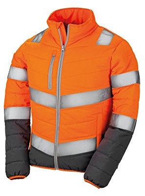 Result Safeguard Damen Warnjacke, leicht gepolstert (XL) (Neonorange/Grau)