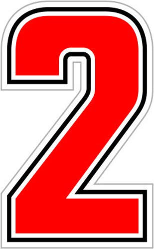 4R Quattroerre.it 13342 Numero SIC 2, Rosso, H 6.3 cm