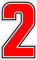4R Quattroerre.it 13342 Numero SIC 2, Rosso, H 6.3 cm