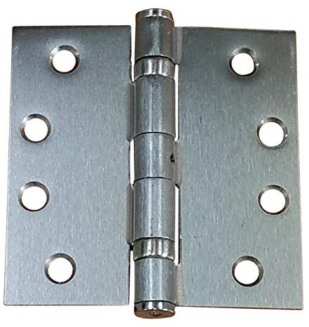 4.5-inch Square Satin Nickel Door Hinges - 2 Pack - Non Removable Pin