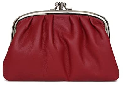 Hexagona - Porte-Monnaie - pour Femme - Collection Coconuts - Carmin - Cuir d’Agneau