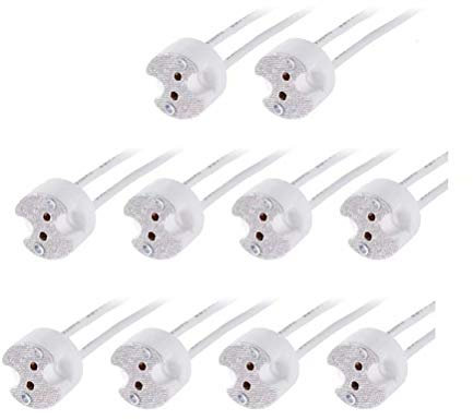 MR16 Fassung Sockel Keramik Bi-Pin Basis für Mr16 Mr11 G4 Gu5.3 GU4 LED und Halogen Licht Lampe,10 Stück