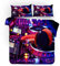 Bettwäsche Set Coole DJ-Musik Schwarz Rot Blau Blitz Kopfhörer Muster Luxus Polyester Baumwolle Kinder Junge Jugendliche Bettbezug und Kissenbezug 50x75 cm (Stil # 2, 140 x 200 cm)