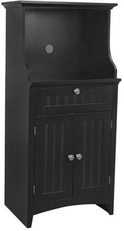 OS Home And Office 25603 OS Home and Office - Armadietto per forno a microonde/caffettiera con cassetto, piccolo, nero, 1 armadietto