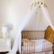 OldPAPA Princess Bed Canopy Mosquito Net for Kids Baby Crib, Round Dome Kids Indoor Outdoor Castle Play Tent Hanging House Decoration Reading nook Cotton Canvas (White C)