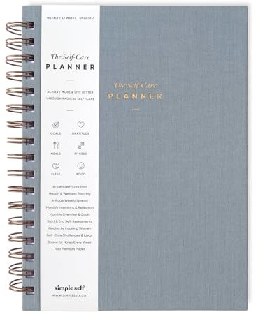The Self Care Planner by Simple Self - Bester Lebensplaner für Wellness, Erreichung von Zielen, Gesundheit, Glück - Produktivität, Dankbarkeit, Mahlzeiten, 12 Monate (Mond, wöchentlich)