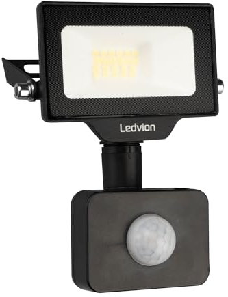 Ledvion - LED Flutlichter mit Bewegungsmelder, 10 Watt, 4000K, 1100 Lumen, IP44, Mit Schnellanschluss & 2 Jahre Garantie