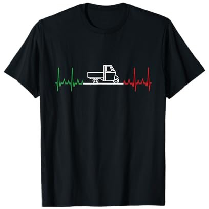 APE 50 Dreirad Italien Fahne Ape Herzschlag T-Shirt