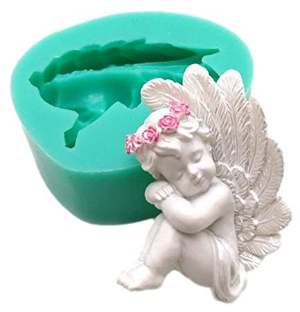 komsoup Stampo in Silicone A Forma di Angelo, Stampo per Candele, Angioletto Stampi per Fondente in Silicone, per Realizzare Gioielli in di Cioccolato