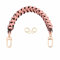 Senral - Neonoe Ersatz für Eimertasche mit Griff oben, geflochtener Griff, Ersatz für Eimertasche, kurzer Noe, echtes Lederband, geflochtener Griff, Rosa Griff Gold Hw, M