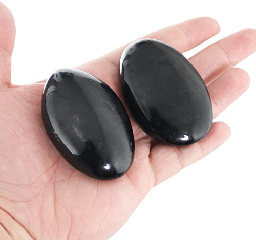 2 piezas de cristal de Piedra Turmalina negra Piedra Cristales de sanación, Piedra de energía, Paquete de regalo