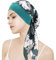 Kopftuch für Frauen Kopfbedeckung Damen Chemo Kopfbedeckung Im Voraus Gebunden Set Plissiert Headwrap Schals Gap Mütze Damen -Grüne Blume