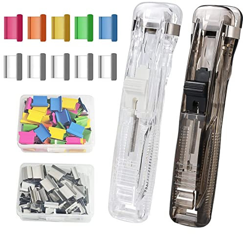 100 Stück Clam Clip, Verschluss Clips Binder Klammern Binder Clips mit 2 Stücke Tragbarer Fast Clam Clip Spender für Küchen, Büros, Schulen und Dokumentensortierung Datensortierung Verwendet Werden