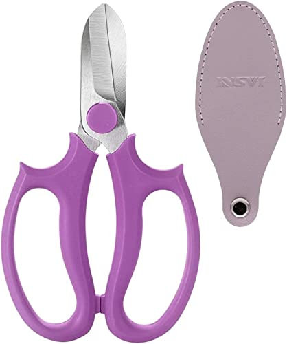 Blumenschere, Premium-Stahl-Gartenschere Blumenfrüchte Blattschere Handschere Snip Trimmen Werkzeug für Gartenarbeit Blumen (Lila)