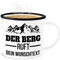Emaille Becher Blechbecher - Wandern - Der Berg ruft - Geschenk Berge - 300 ml - Weiß Schwarz - wanderer bergen tasse wander wunschname