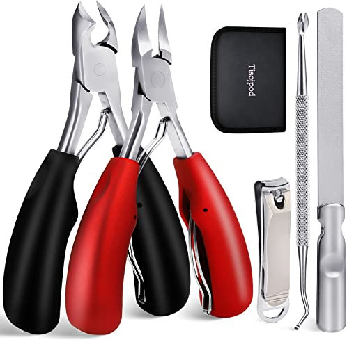 Tisojpod Lot de 5 coupe-ongles d'orteils pour ongles incarnés et orteils épais, ensemble de coupe-ongles pour personnes âgées, hommes et femmes, coupe-ongles incarnés, coupe-ongles professionnels