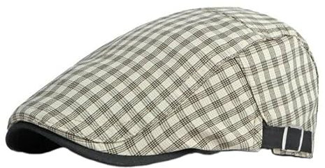 KeepSa Baumwolle Kariertes Schiebermütze Flatcap Herren & Damen - Schirmmützen Gatsby Ivy Newsboy Cap - Unisex Atmungsaktiv Vintage Verstellbare Cabbie Cap