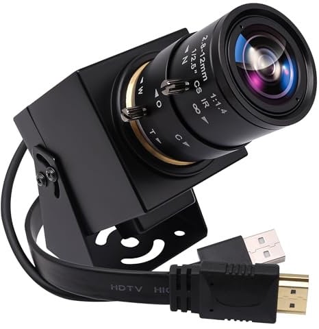 Svpro Cámara web 4K HDMI USB de doble interfaz con zoom manual para PC, cámara de lente de montaje CS de 2.8-12 mm para primer plano, cámara industrial CMOS IMX415 para visión artificial