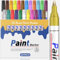 STANBLUE Permanent Marker Bunt Glasmalstifte Wasserfest Set, 24 Farben zum Steine Bemalen Glasstift Lackstifte für Verschiedenen Oberflächen Karton, Kunststoff, Holz, Metall,Keramik Tassen
