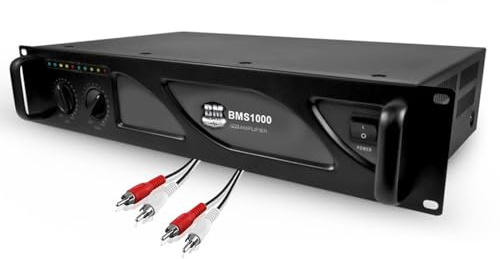 Amplificador de sonido Pro DJ - BM Bmsonic BMS-1000-1000W - Tecnología MOSFET con ventilación continua Cable RCA/RCA