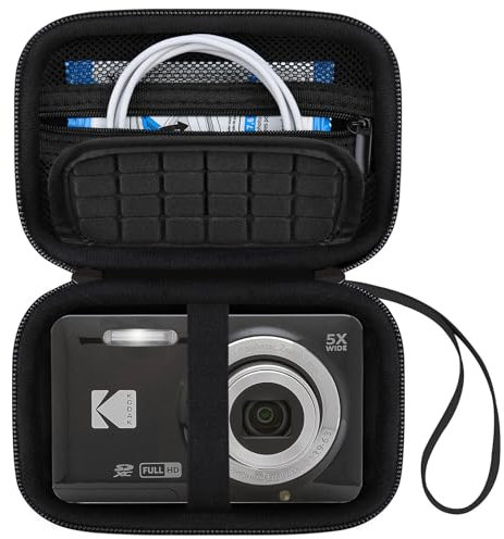 Canboc Carrying Case for Kodak PIXPRO FZ55/ FZ45/ FZ43/ FZ53 16MP Digital Camera, Video Vlogging Camera Bag, Zipper Mesh Pocket fit Cable, Black (Case Only)