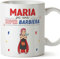 Mugffins Tazza Personalizzata in ceramica per BARBIERA donna 11 oz / 350 ml - In italiano - Sei Super! - Idea regalo per compleanno, anniversario, natale, laurea