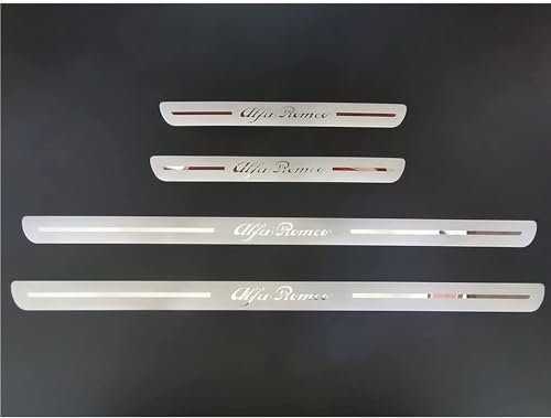 4 Pezzi Piastra di Protezione Soglia Della Portiera Esterna in Acciaio Inossidabile per Auto Battitacco per Alfa Romeo 159 147 156,Decorazione Del Corpo Resistente All'usura e Ai Graffi