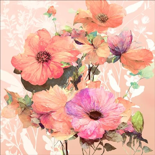 Pro-Art Glasbild Watercolor Flowers VI, 20x20 cm