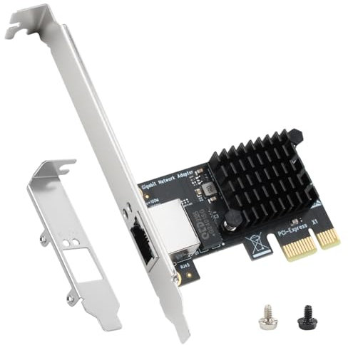 PCIe Scheda di Rete 1 Gigabit, 1Gb PCIe Network Card, T PCIe RTL8168 1000/100Mbps PCI Gigabit Scheda Ethernet RJ45 LAN Controller Supporta Windows/Linux/MAC