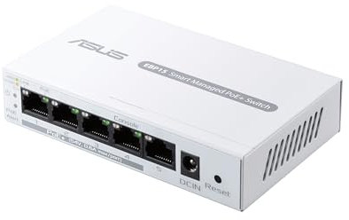 ASUS ExpertWiFi EBP15 5-Port GbE Smart Managed Switch, 4 PoE+ Ports, 60W, Supports PoE Priority Setting, Perfect for APs, IP Cameras, VoIP Phones, Centralized Management with ExpertWiFi App