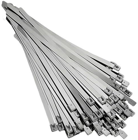 LCOUACEO Fascette Metalliche 200 x 7.9mm, 100 Pezzi Fascette in Acciaio Inox Autobloccanti, Fascette Inox Adatto per Avvolgimenti di Scarico, Fasci di Cavi, Manutenzione del Giardino e Tende da Sole