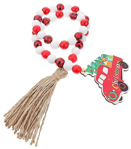 TOPBATHY 1Stk Holzperlenschnur Quaste hängend Christbaumschmuck Ornamente Weihnachtsperlen-Anhänger weihnachtsdeko Weihnachts anhänger Wohnkultur Dekor Weihnachtsanhänger Foto-Requisite
