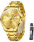 Raitown Armbanduhr Herren Edelstahl Analog Quarz Uhr Männer Wasserdicht Leuchtende Mode Business Klassisches Silber Schwarz Gold Blau Herrenuhr Geschenk für Männer