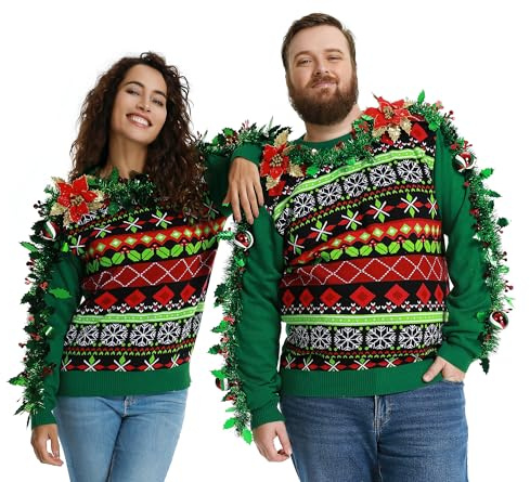 OFF THE RACK Unisex Men's Christmas Jumpers Funny Santa Rudolph Llama Reindeer Novelty Ladies Sweaters