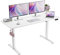 ERGOMAKER Elektrischer Höhenverstellbarer Schreibtisch 140x60cm (55.1x23.6), Höhenverstellbarer Tisch mit Spleißplatte (Weißes Gestell + Weiße Tischplatte)