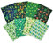 BrightGlow 8 Stück 25 * 20cm Baumwollstoff Stoffpakete 100% Baumwolle Quiltingstoff Bündel ZUN Nähen DIY Handwerk Patchwork Stoffe Baumwolltuch Quilting Stoffreste Grün