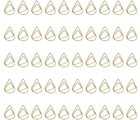 100 Stück Büroklammern Gold Tropfen Büroklammer Wasser Tropfenform Briefklammern Metall Papierklammern Kleine Goldene Büroklammern Motiv Paper Clips für Büro Schule Buch Memo Papier Poster Foto