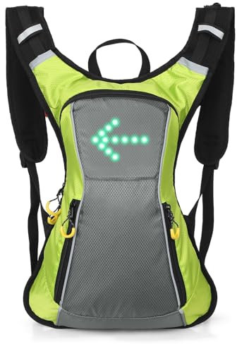 Aomiun Led Rucksack IPX5 Wasserdichter reflektierender Rucksack mit Fahrtrichtungsanzeige Fahrradblinker Drahtlose Fernbedienung Fahrradtasche für Radfahren, Laufen, Gehen, Joggen